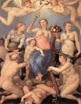  pine Oil Painting - Allegory Of Happiness Florence Agnolo Bronzino